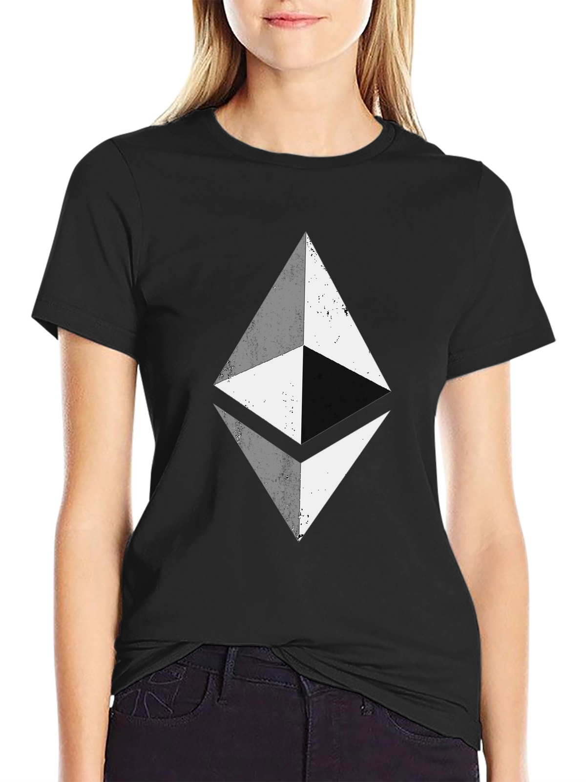 Ethereum Crypto Black T-Shirt - Diamond Logo