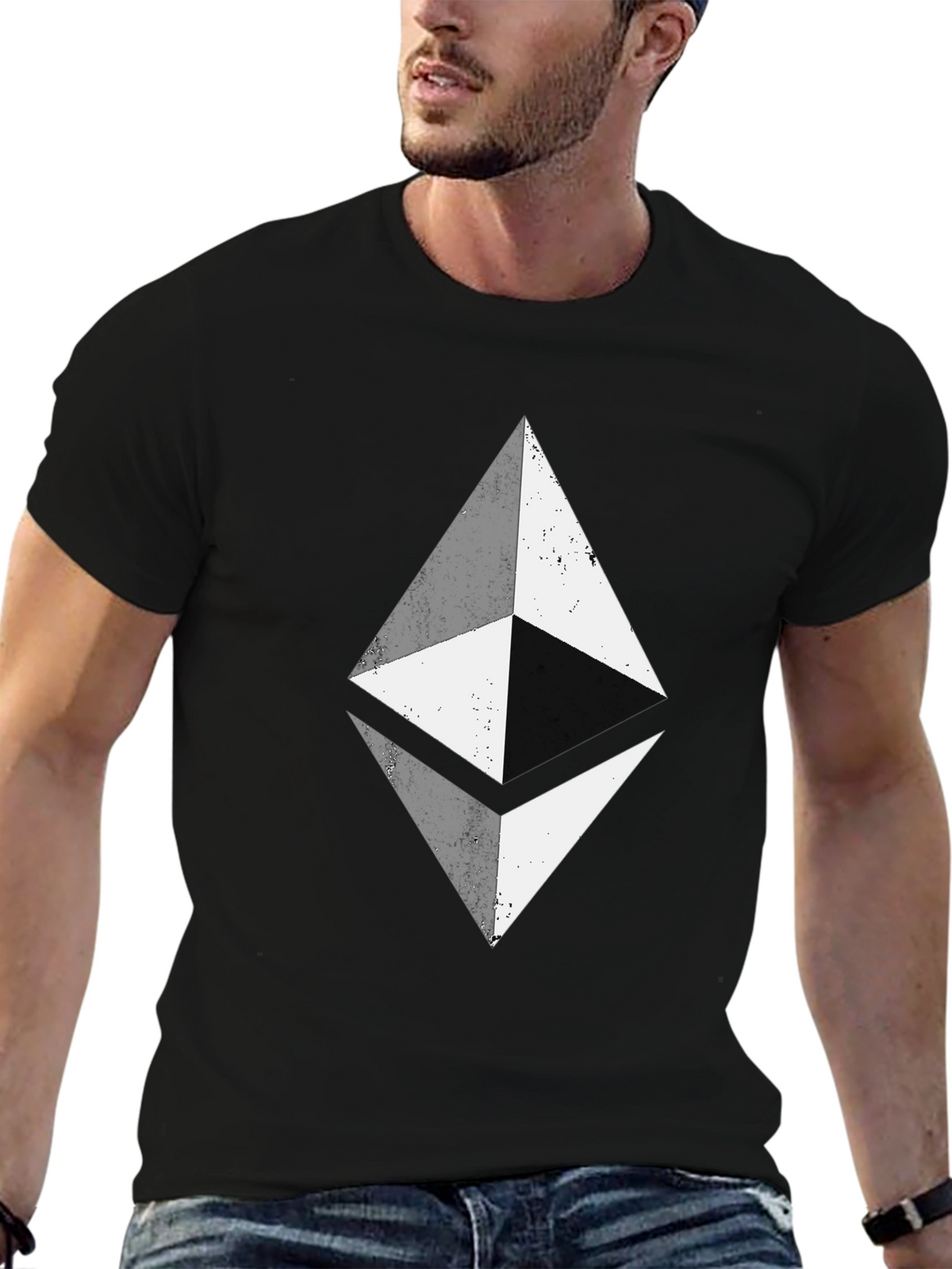 Ethereum Crypto Black T-Shirt - Diamond Logo