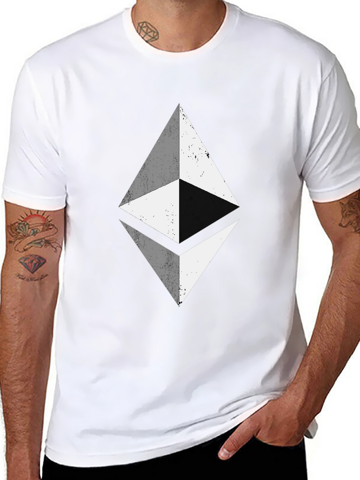 Ethereum Crypto Black T-Shirt - Diamond Logo
