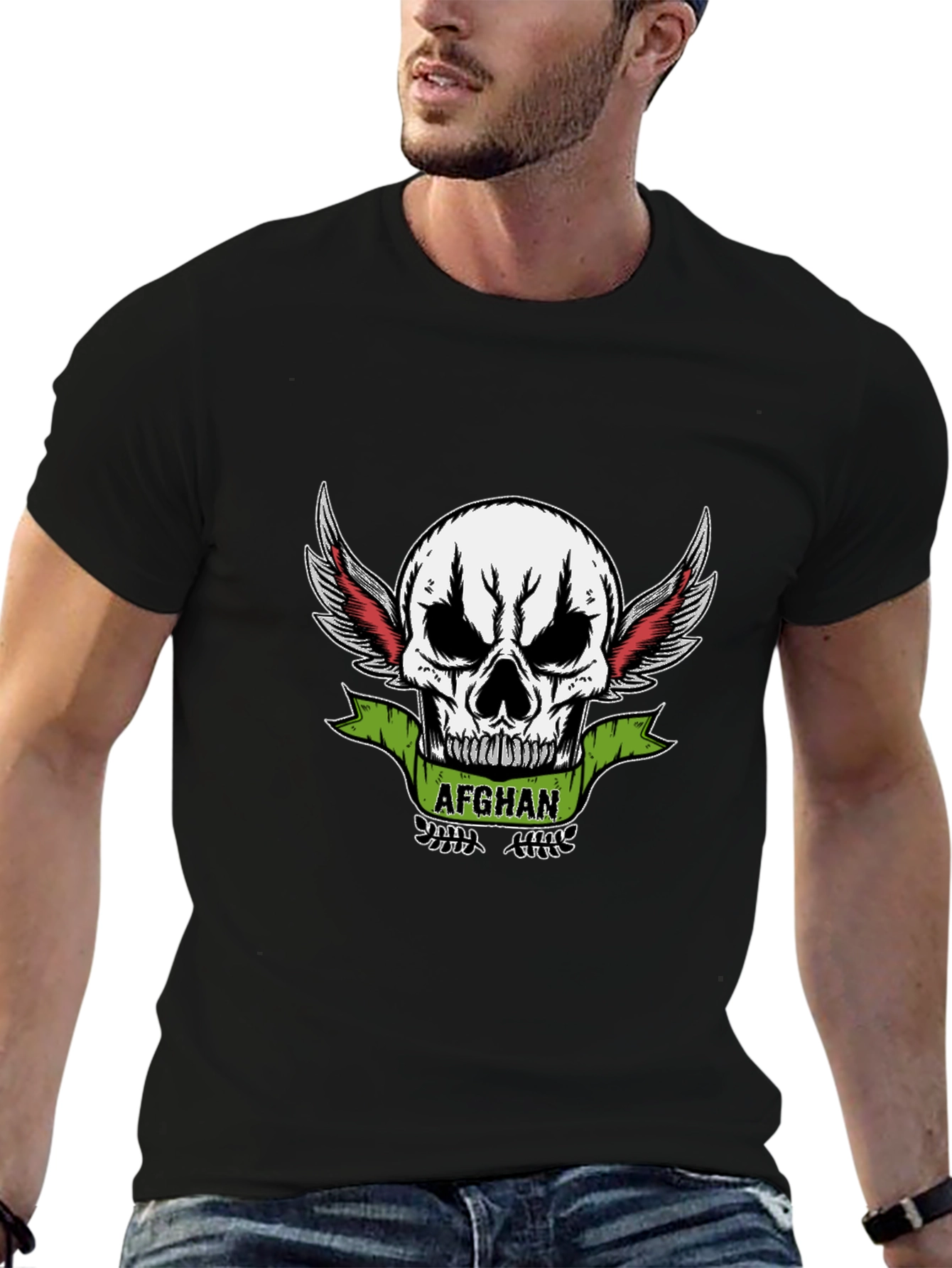 Afghan Skull Winged T-Shirt