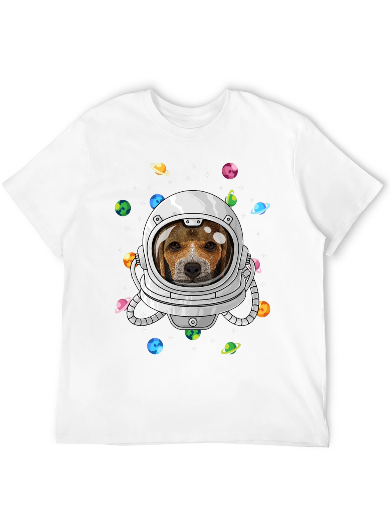 Astronaut Beagle Dog Graphic T-Shirt