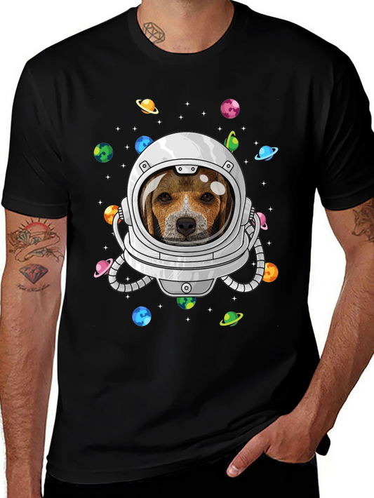 Astronaut Beagle Dog Graphic T-Shirt