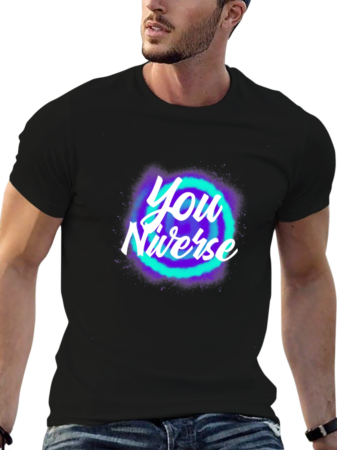 You Niverse Graphic T-Shirt - Trendy Black Tee