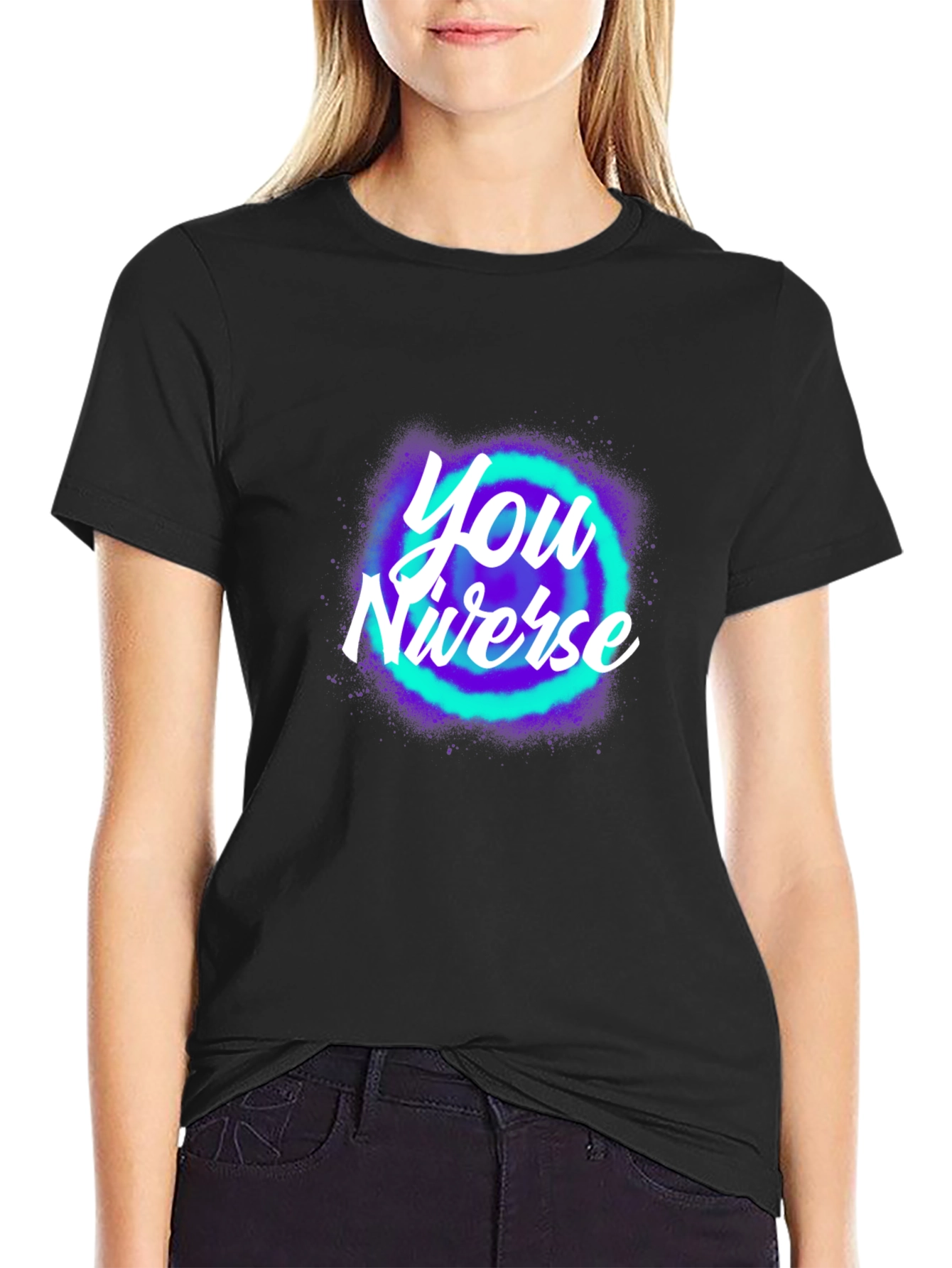 You Niverse Graphic T-Shirt - Trendy Black Tee