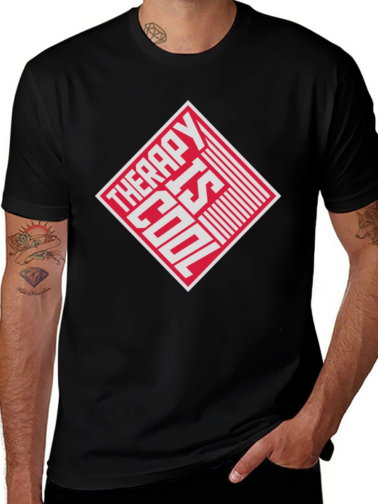 Therapy Is Cool Graphic Tee - Black