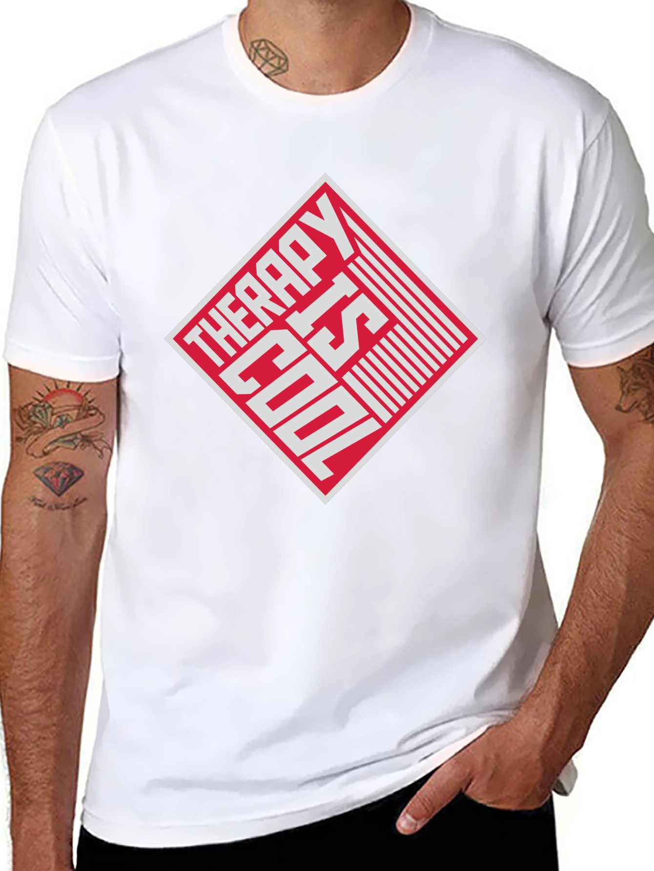 Therapy Is Cool Graphic Tee - Black