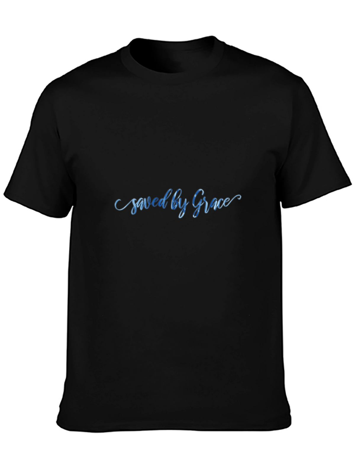 Saved by Grace Black Graphic T-Shirt
