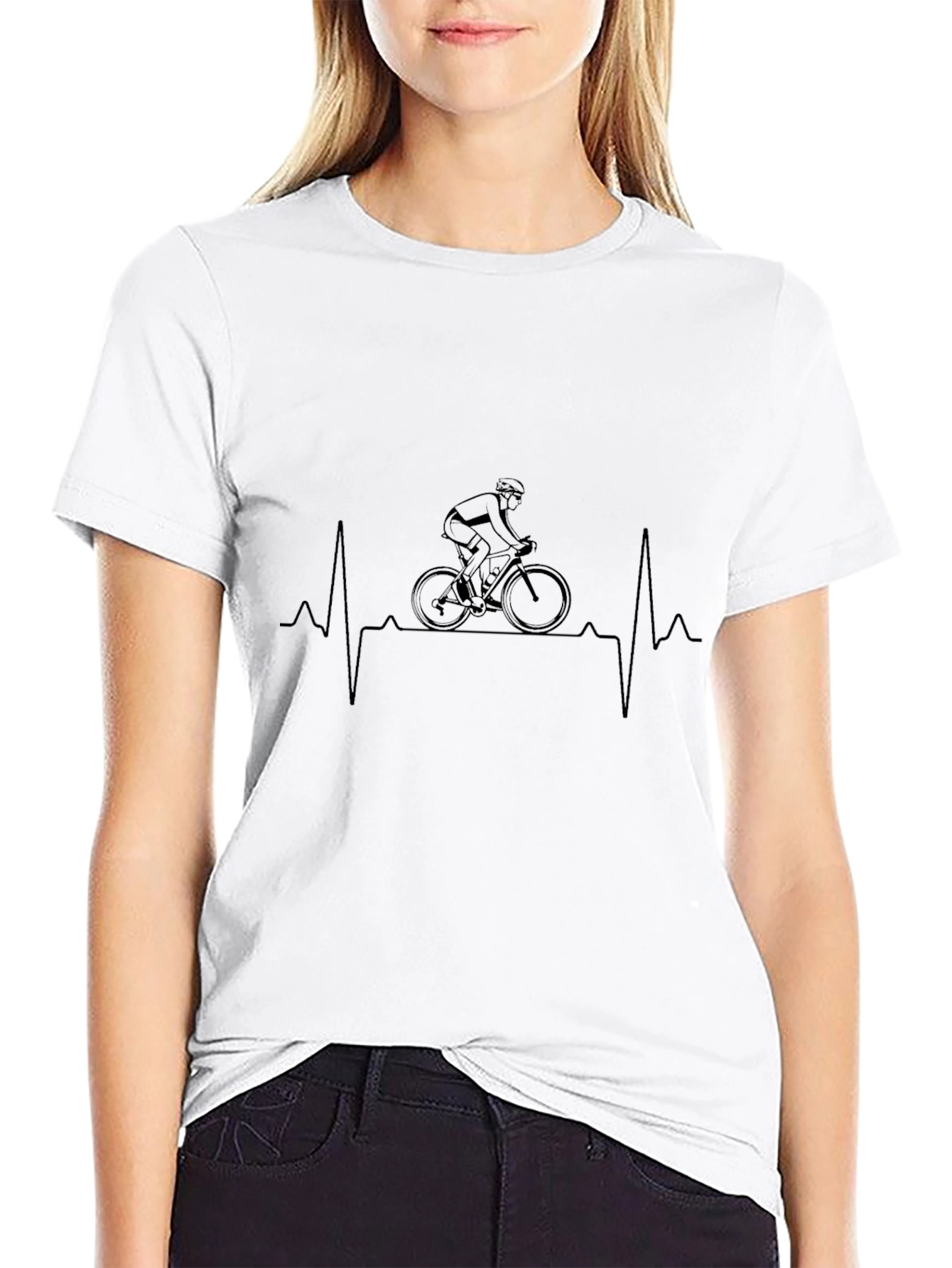 Cyclist Heartbeat T-Shirt - Black
