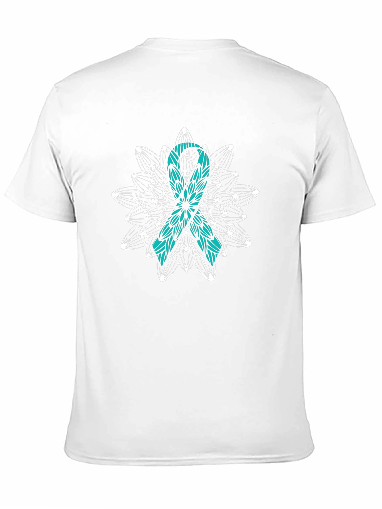 Teal Ribbon Awareness Black T-Shirt