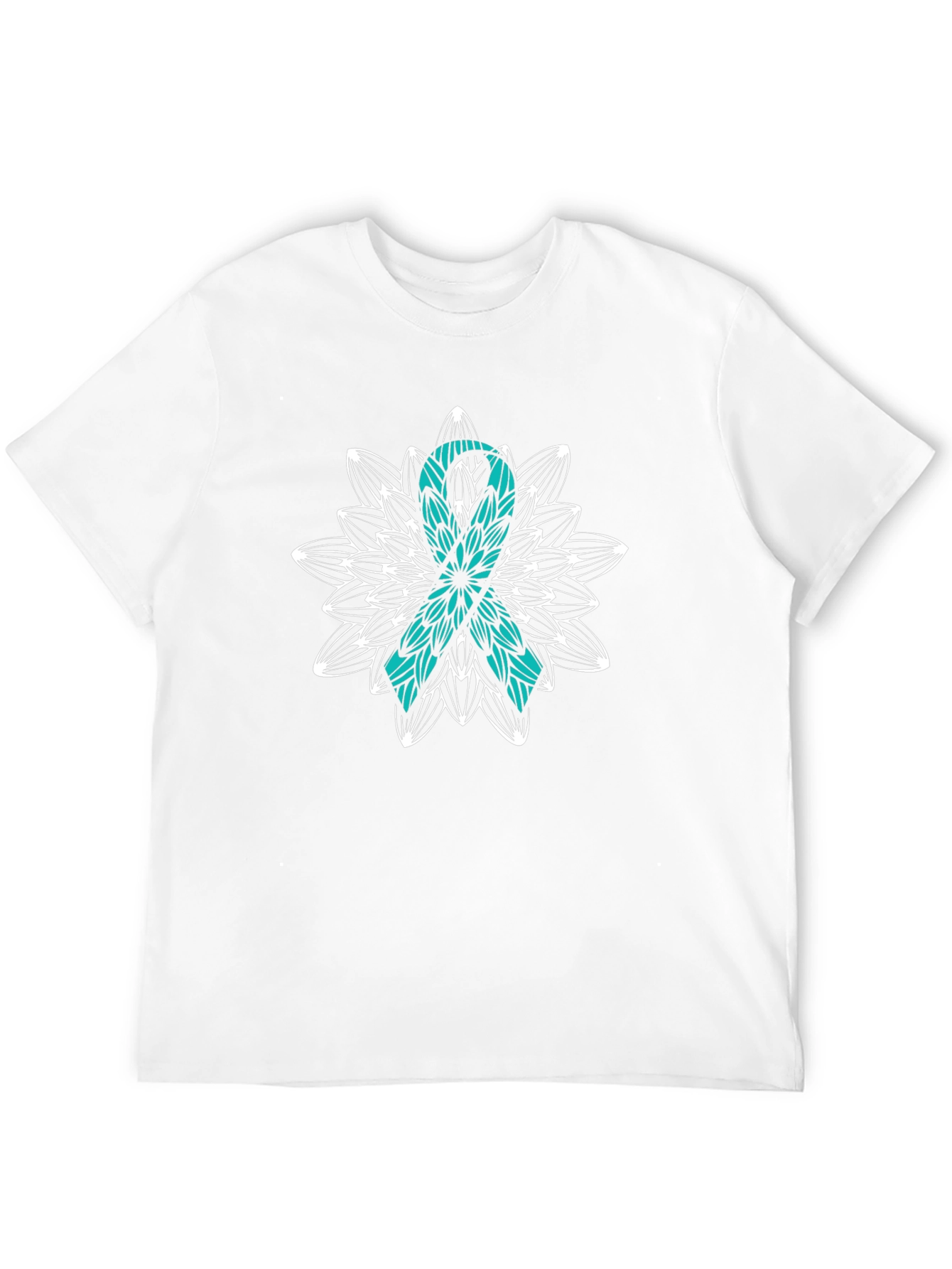 Teal Ribbon Awareness Black T-Shirt