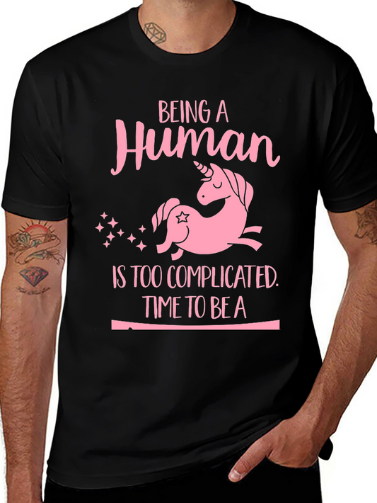 Unicorn Graphic Tee - Complicated Human Funny T-Shirt