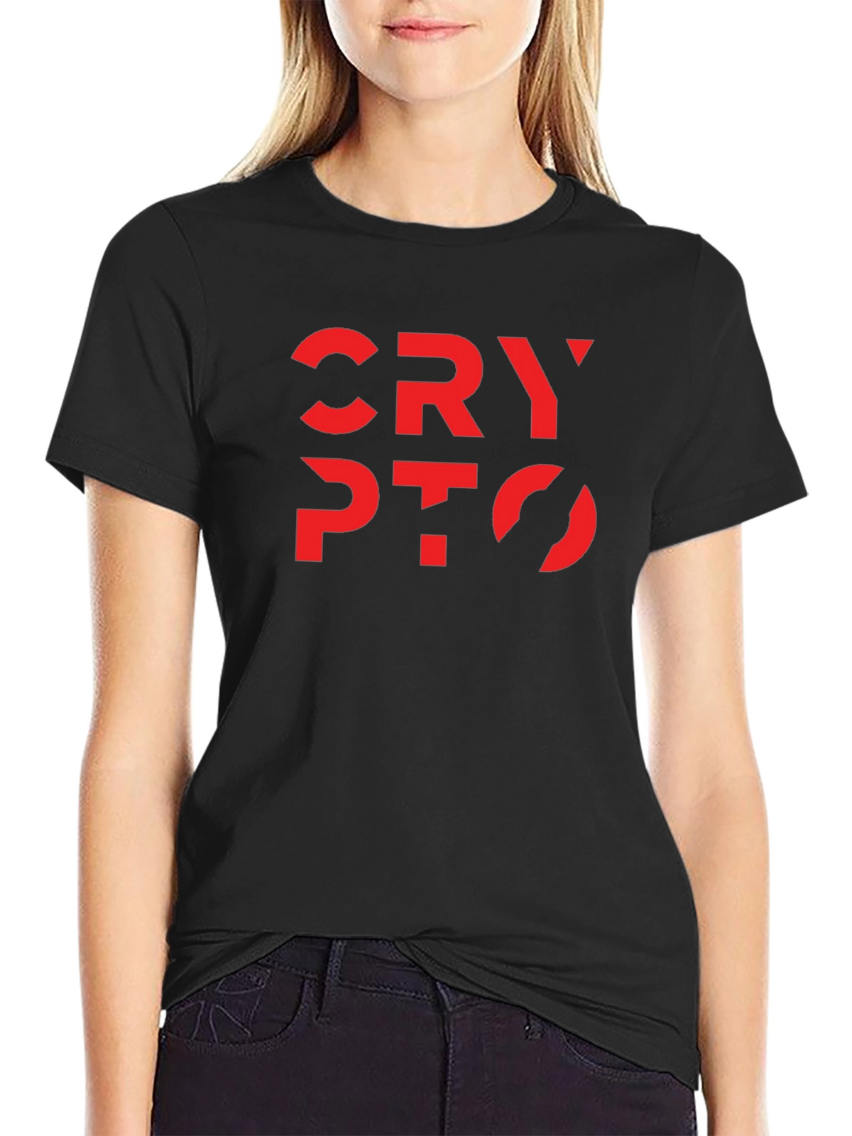 Crypto Tee - Bold Red Design on Black