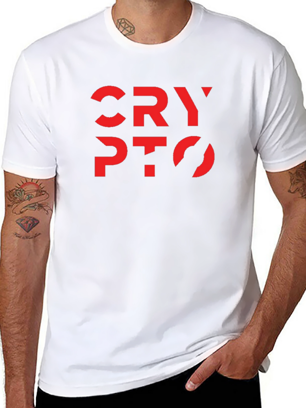 Crypto Tee - Bold Red Design on Black