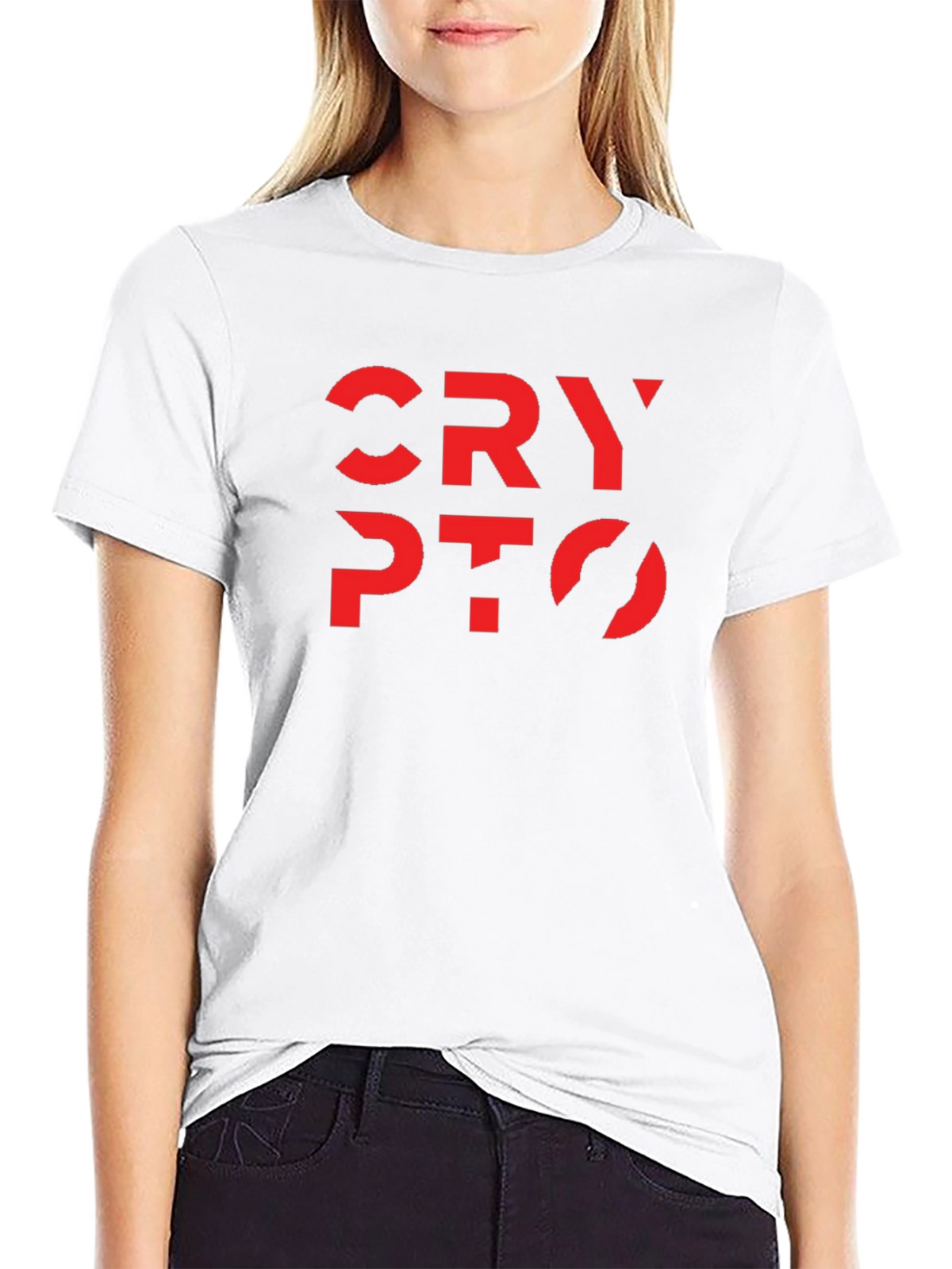 Crypto Tee - Bold Red Design on Black