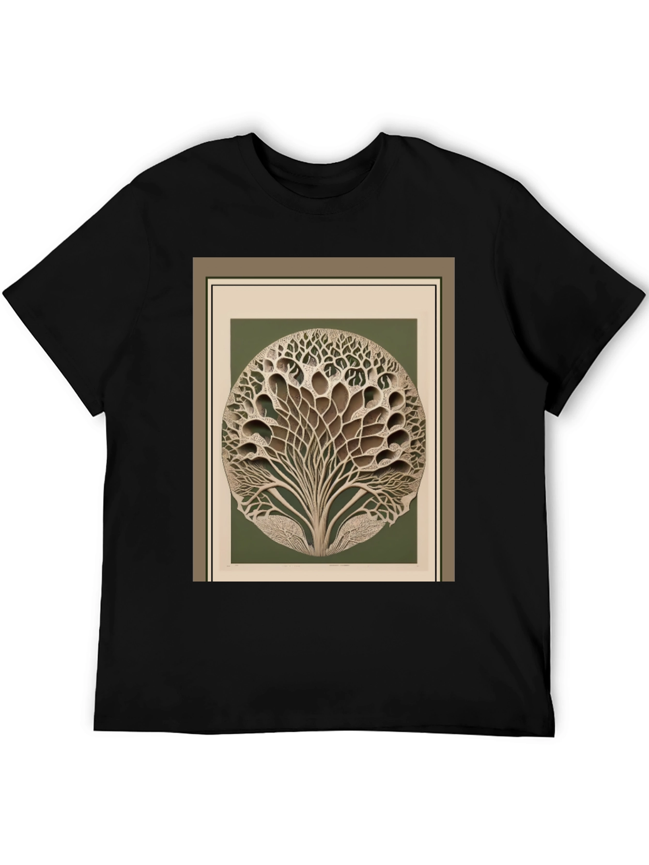 Abstract Tree Graphic Black T-Shirt