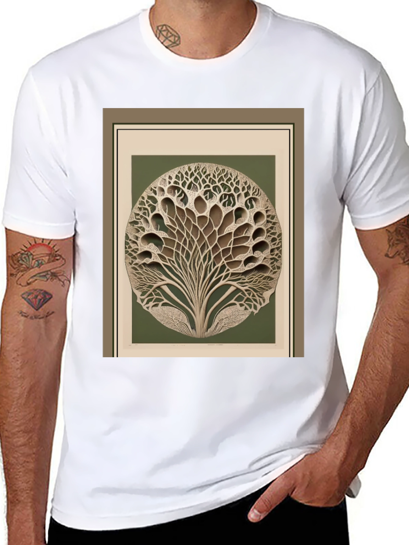 Abstract Tree Graphic Black T-Shirt