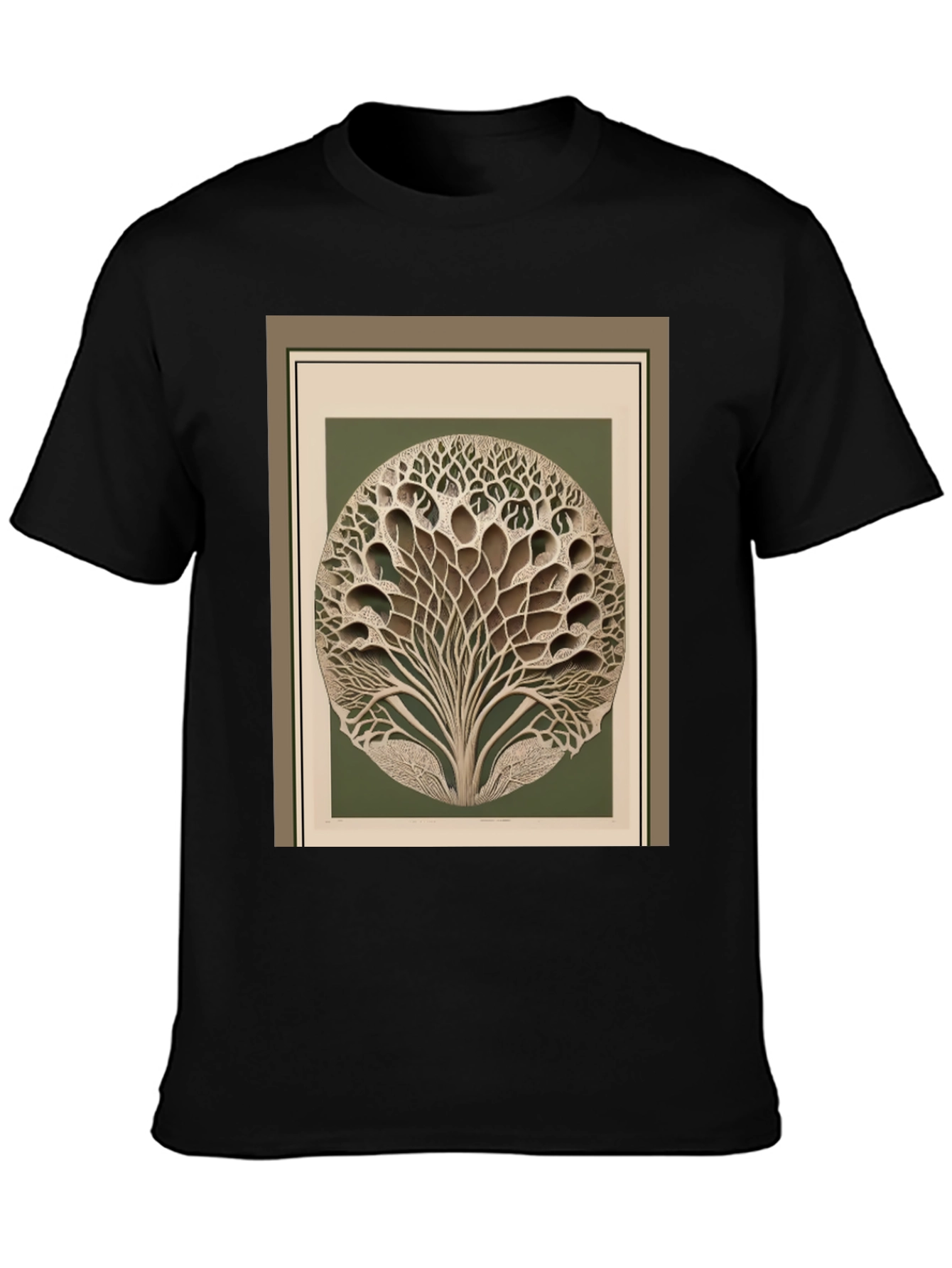 Abstract Tree Graphic Black T-Shirt