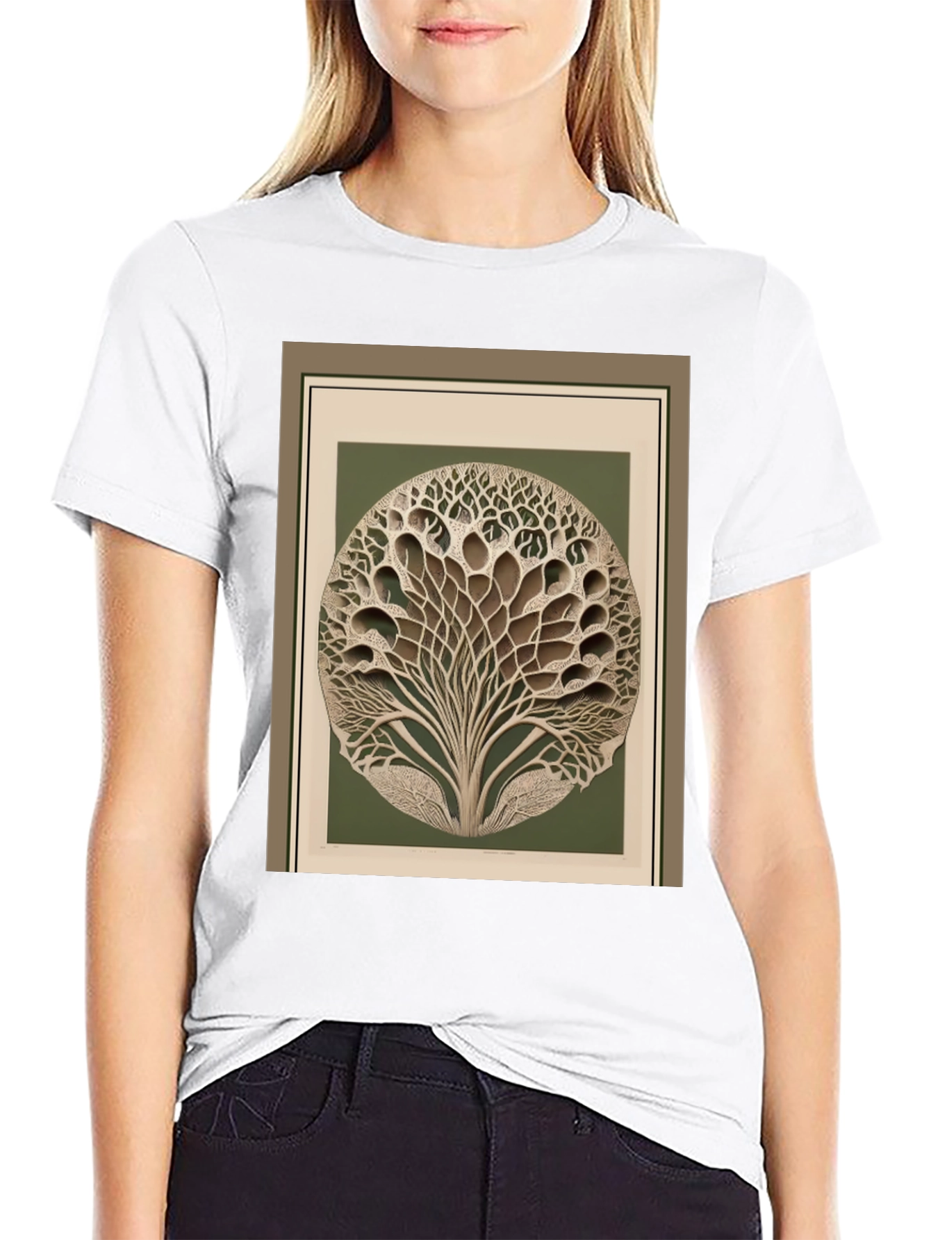 Abstract Tree Graphic Black T-Shirt