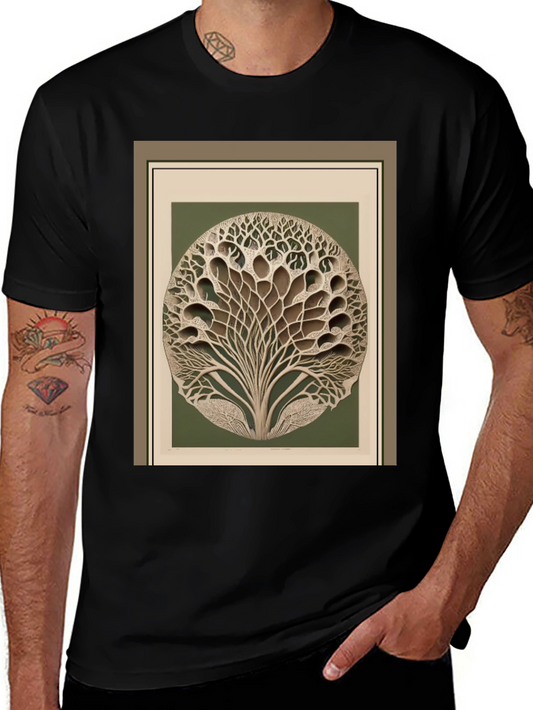 Abstract Tree Graphic Black T-Shirt