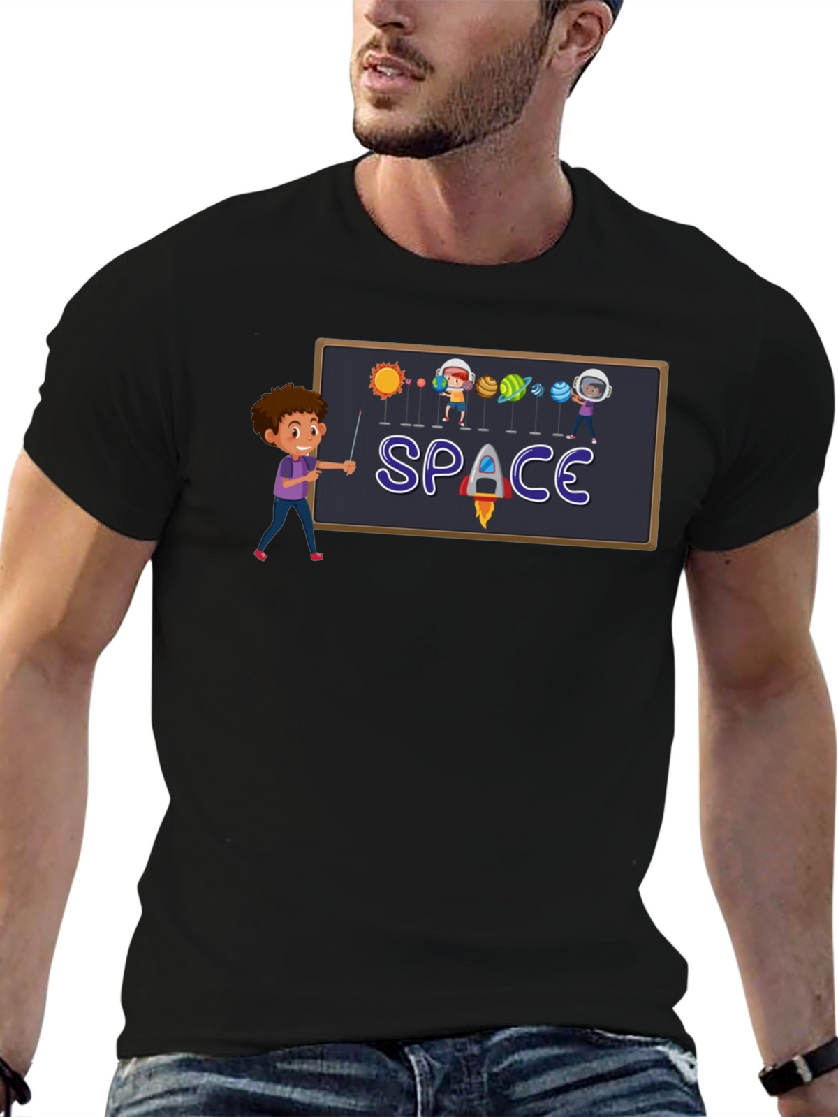 Space Teach Black T-Shirt