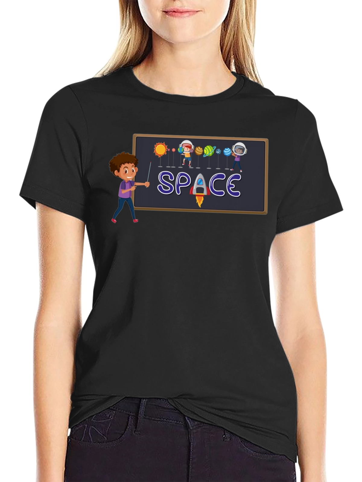 Space Teach Black T-Shirt