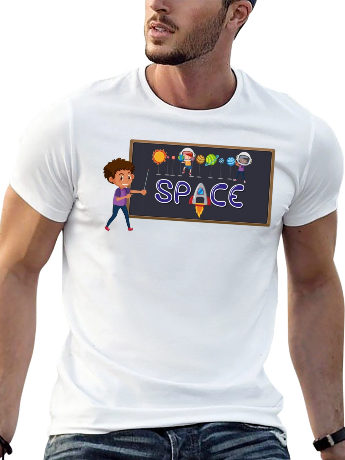 Space Teach Black T-Shirt