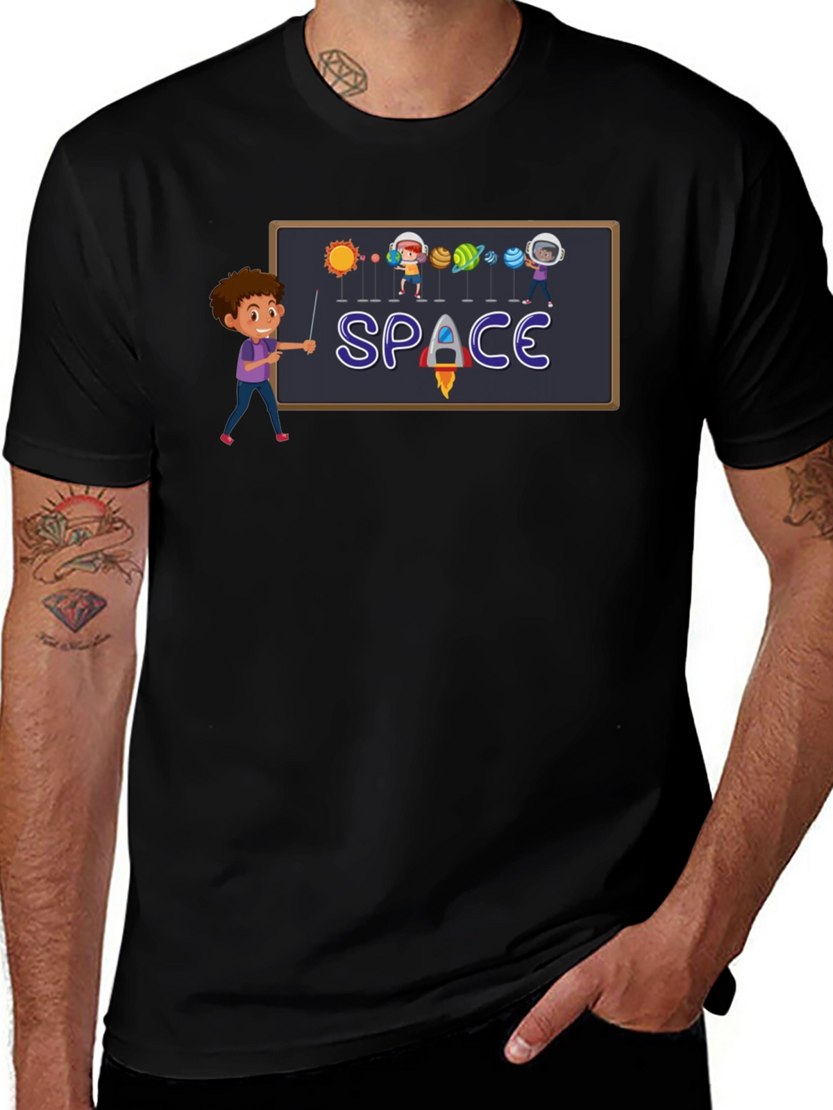Space Teach Black T-Shirt