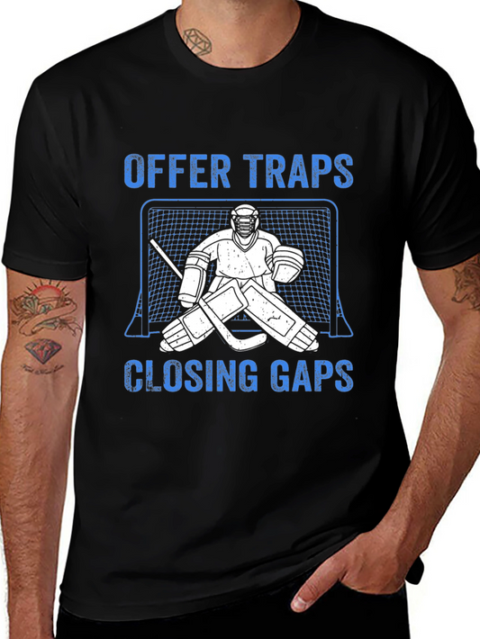 Hockey Goalie Graphic Tee - Offer Traps Closing Gaps