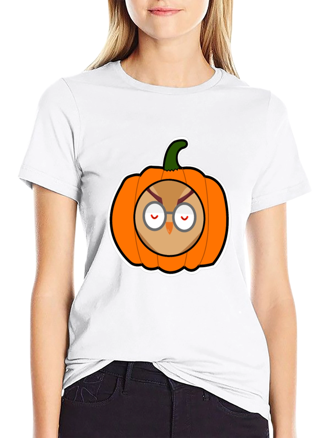 Owl Pumpkin Graphic Tee - Halloween Ready!