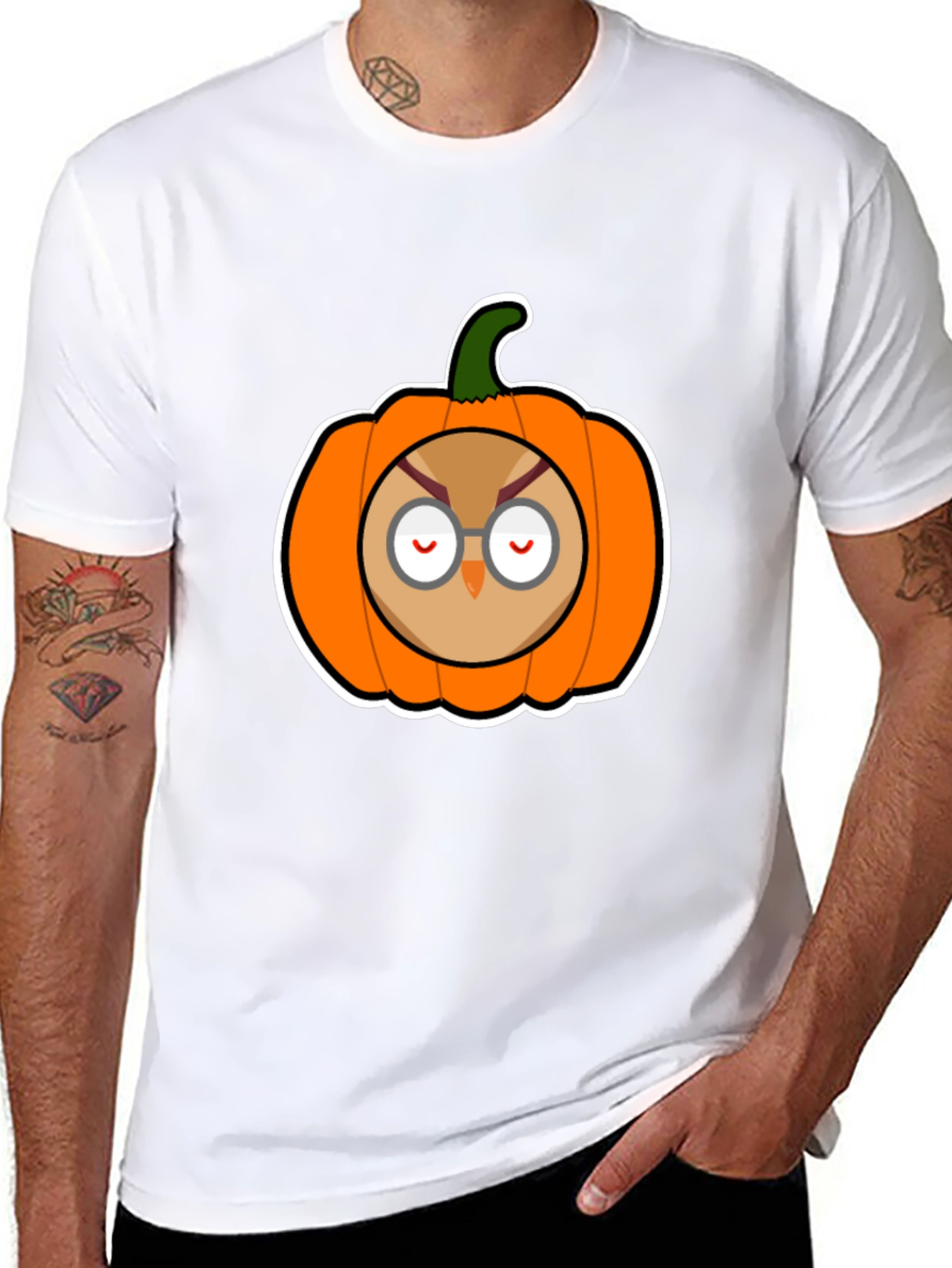 Owl Pumpkin Graphic Tee - Halloween Ready!