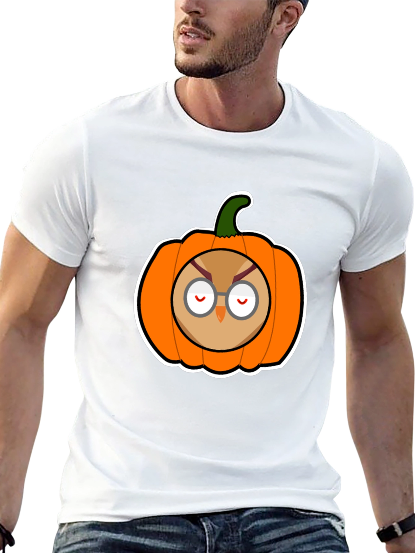 Owl Pumpkin Graphic Tee - Halloween Ready!