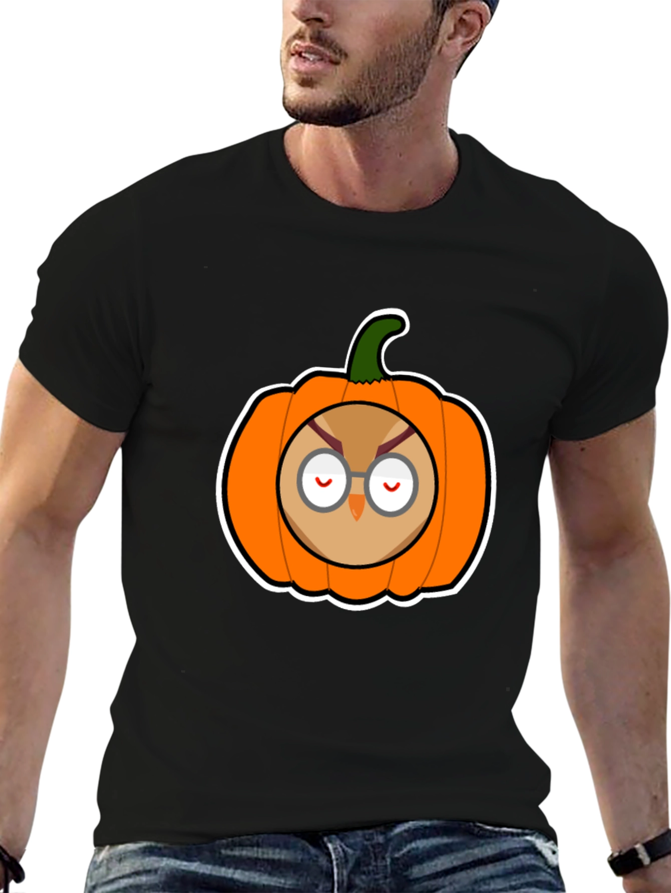 Owl Pumpkin Graphic Tee - Halloween Ready!