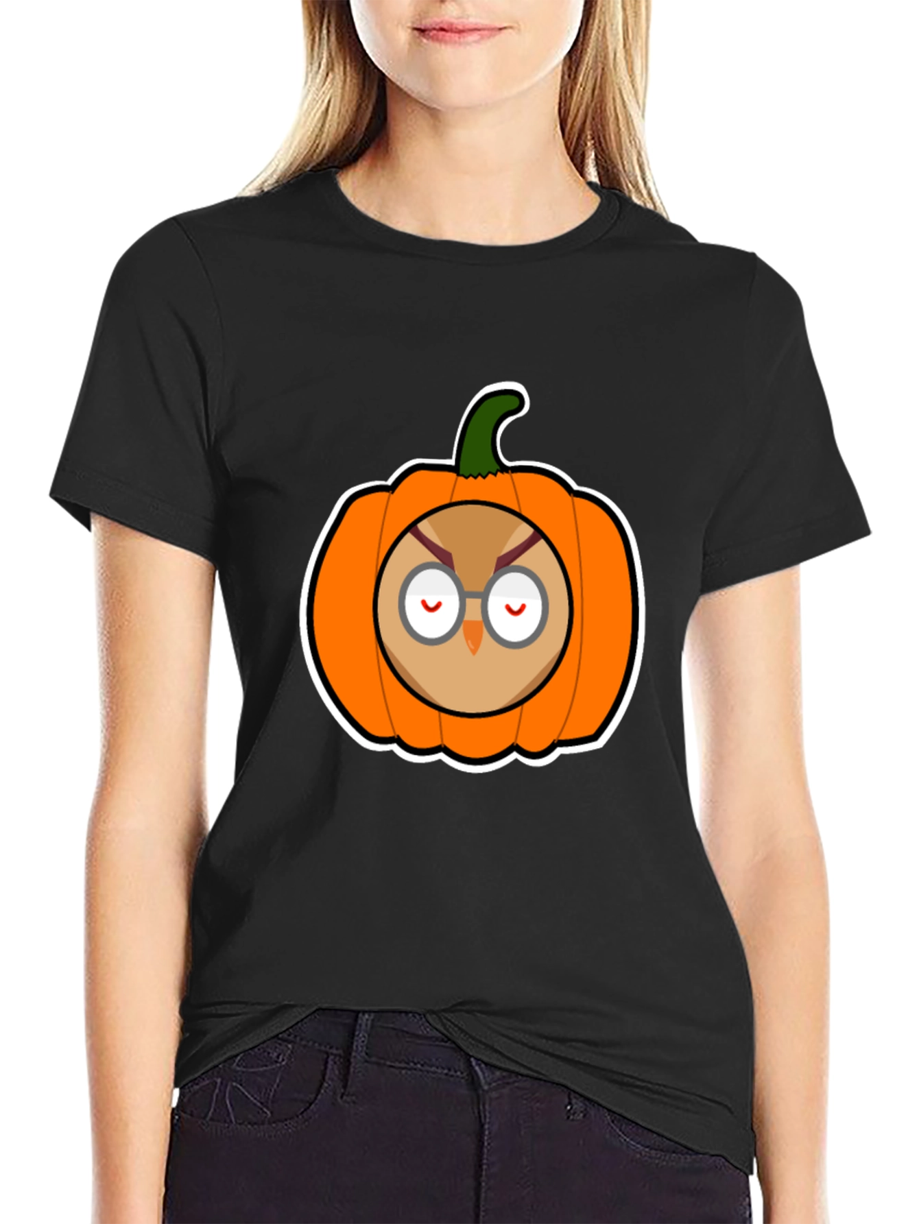 Owl Pumpkin Graphic Tee - Halloween Ready!