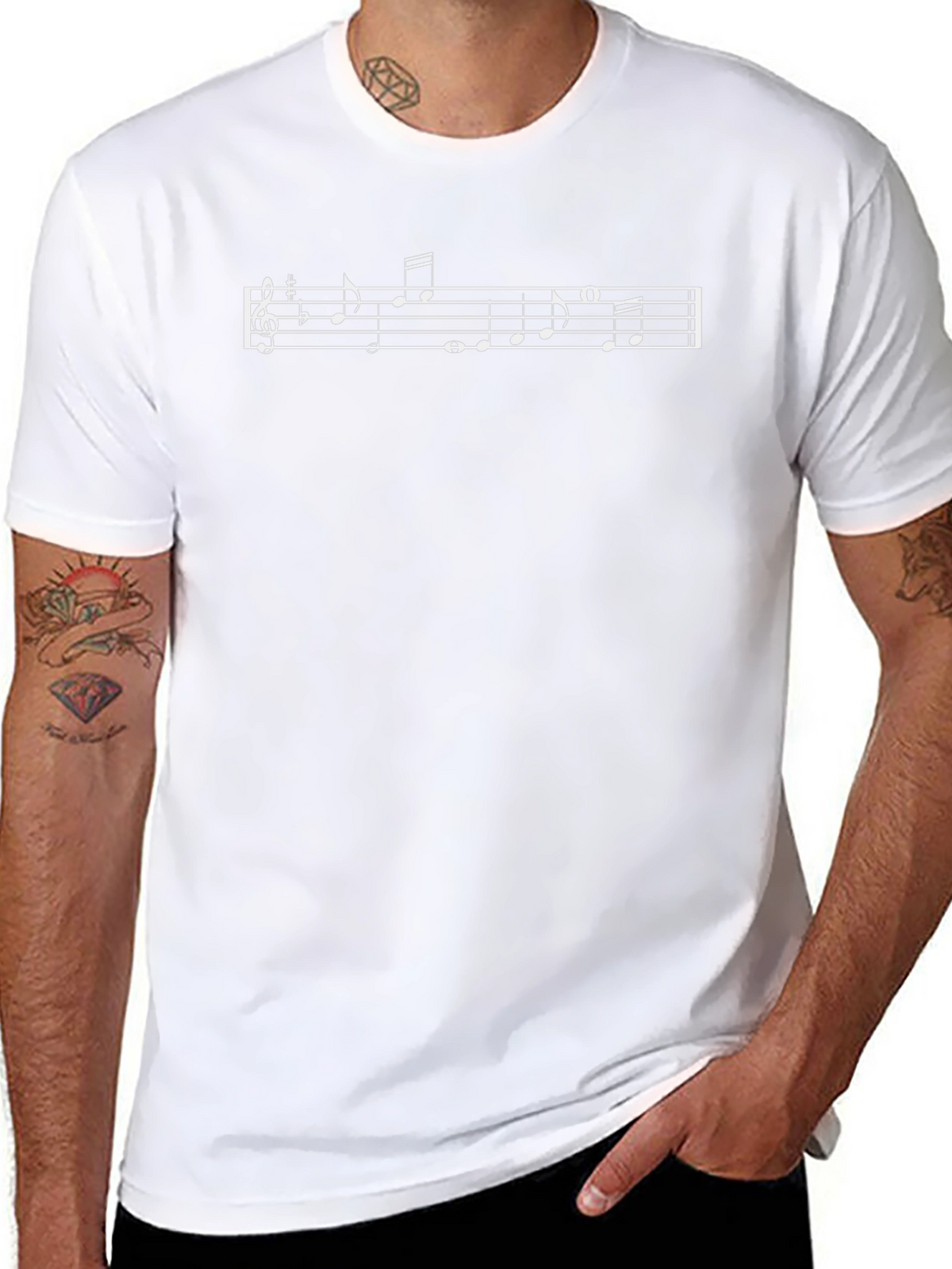 Musical Notes T-Shirt - Black Graphic Tee