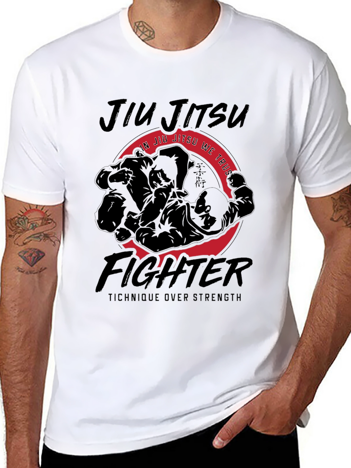 Jiu Jitsu Fighter Tee - Technique Over Strength