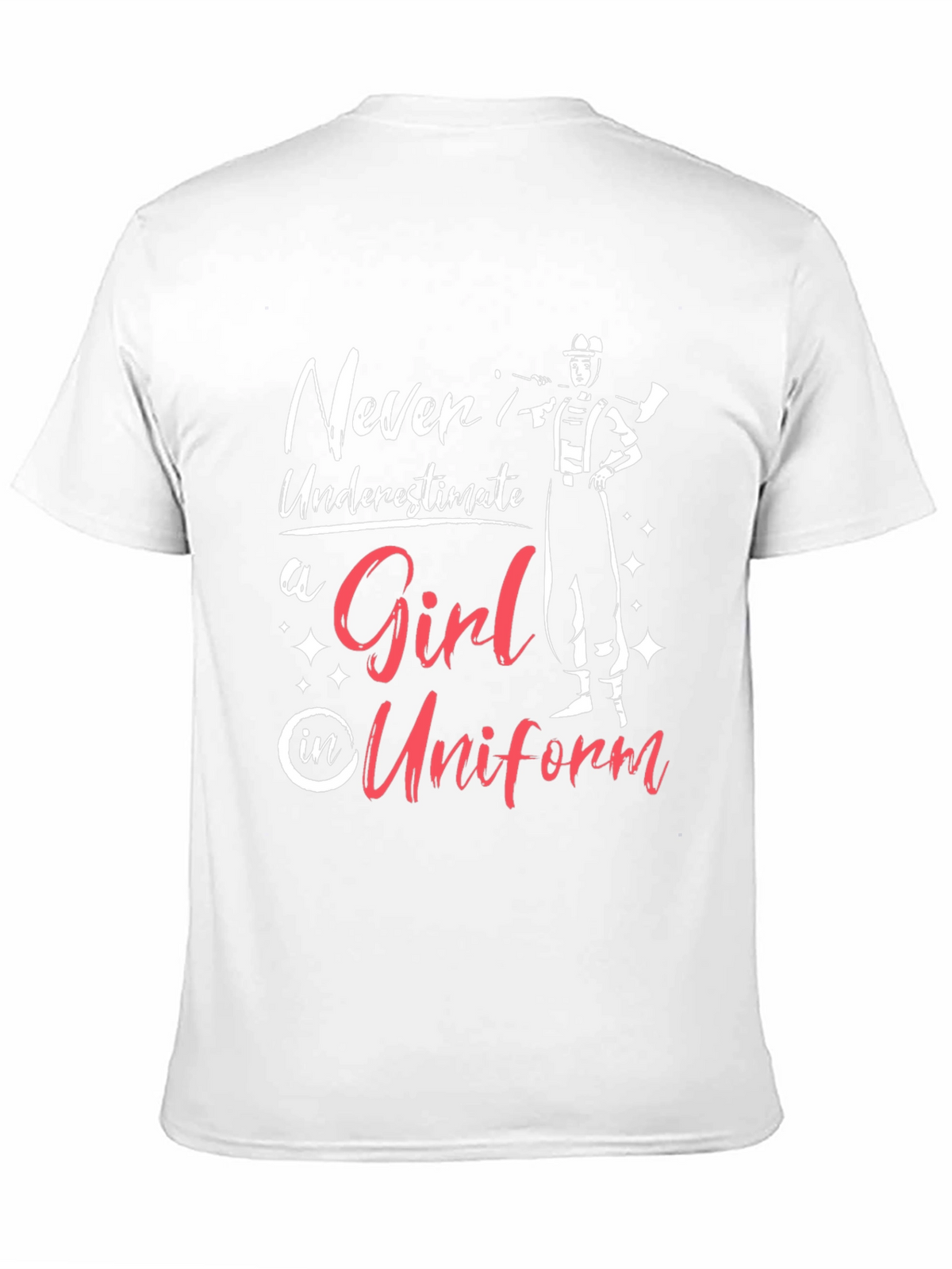 Girl in Uniform T-Shirt - Firefighter Design