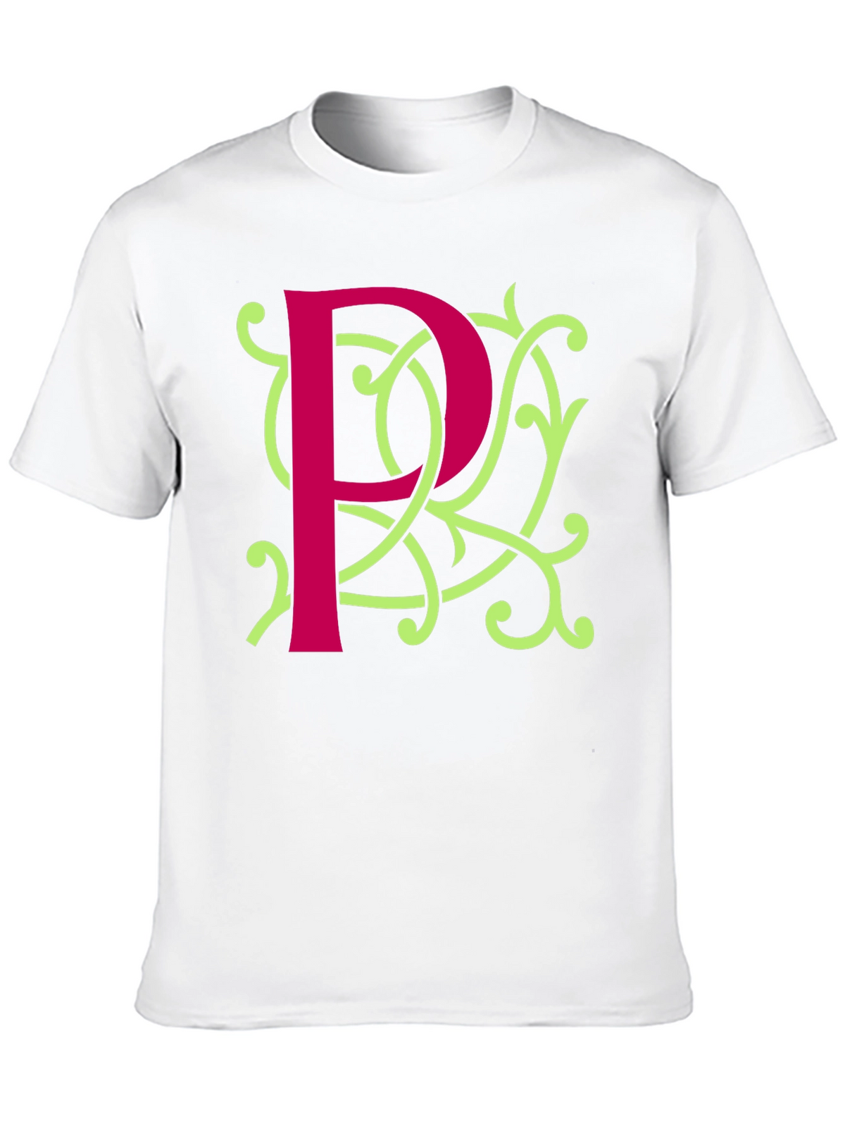Initial P Flourish Tee - Stylish Monogrammed Shirt