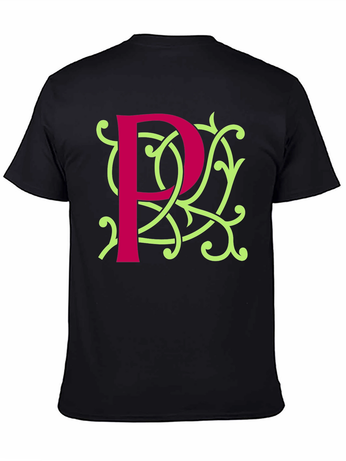 Initial P Flourish Tee - Stylish Monogrammed Shirt