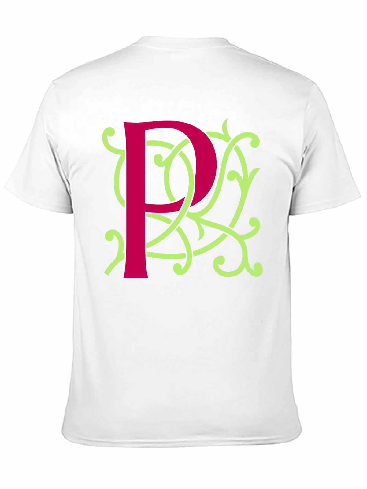 Initial P Flourish Tee - Stylish Monogrammed Shirt