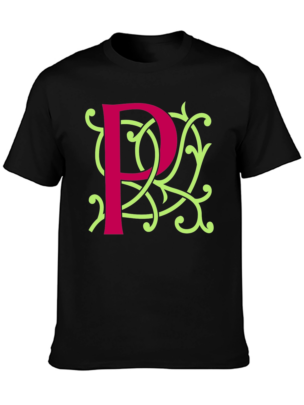 Initial P Flourish Tee - Stylish Monogrammed Shirt