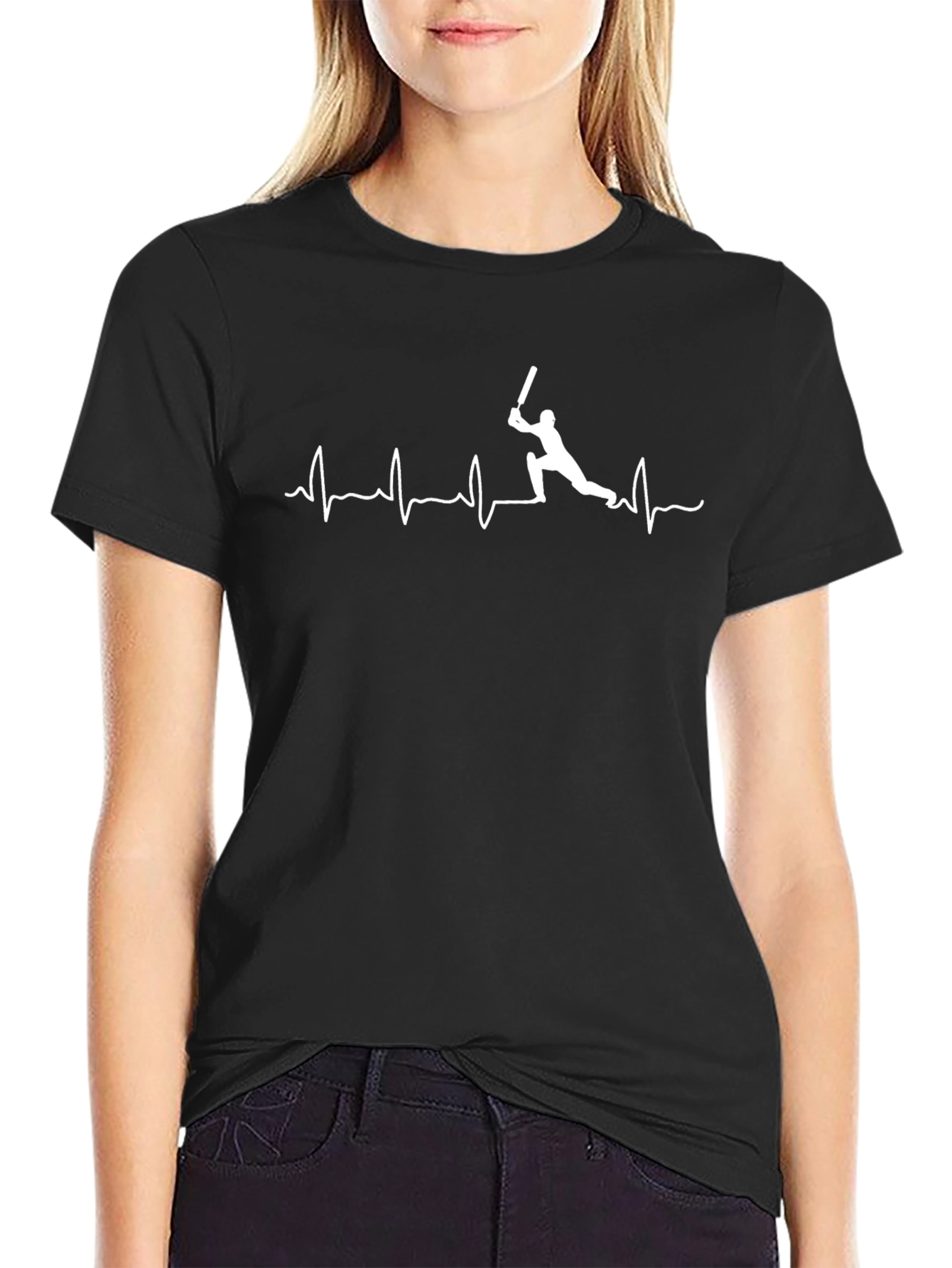 Cricket Heartbeat T-Shirt - Black