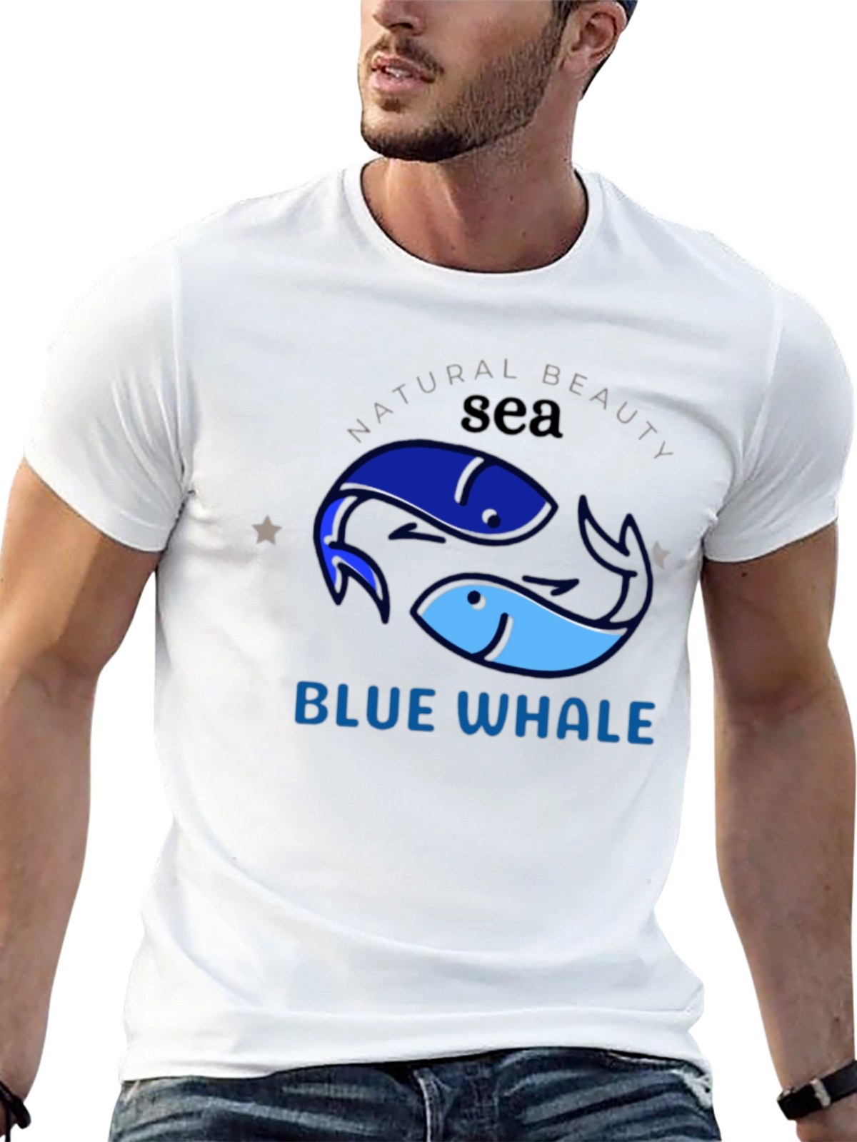 Blue Whale Sea Graphic T-Shirt