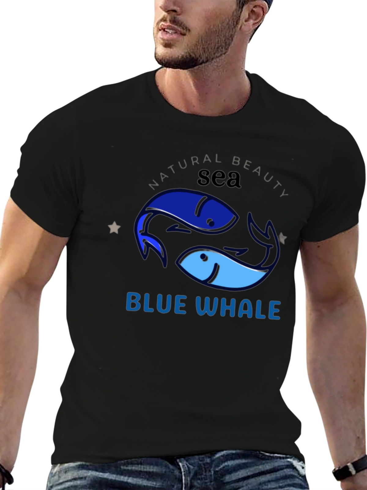 Blue Whale Sea Graphic T-Shirt