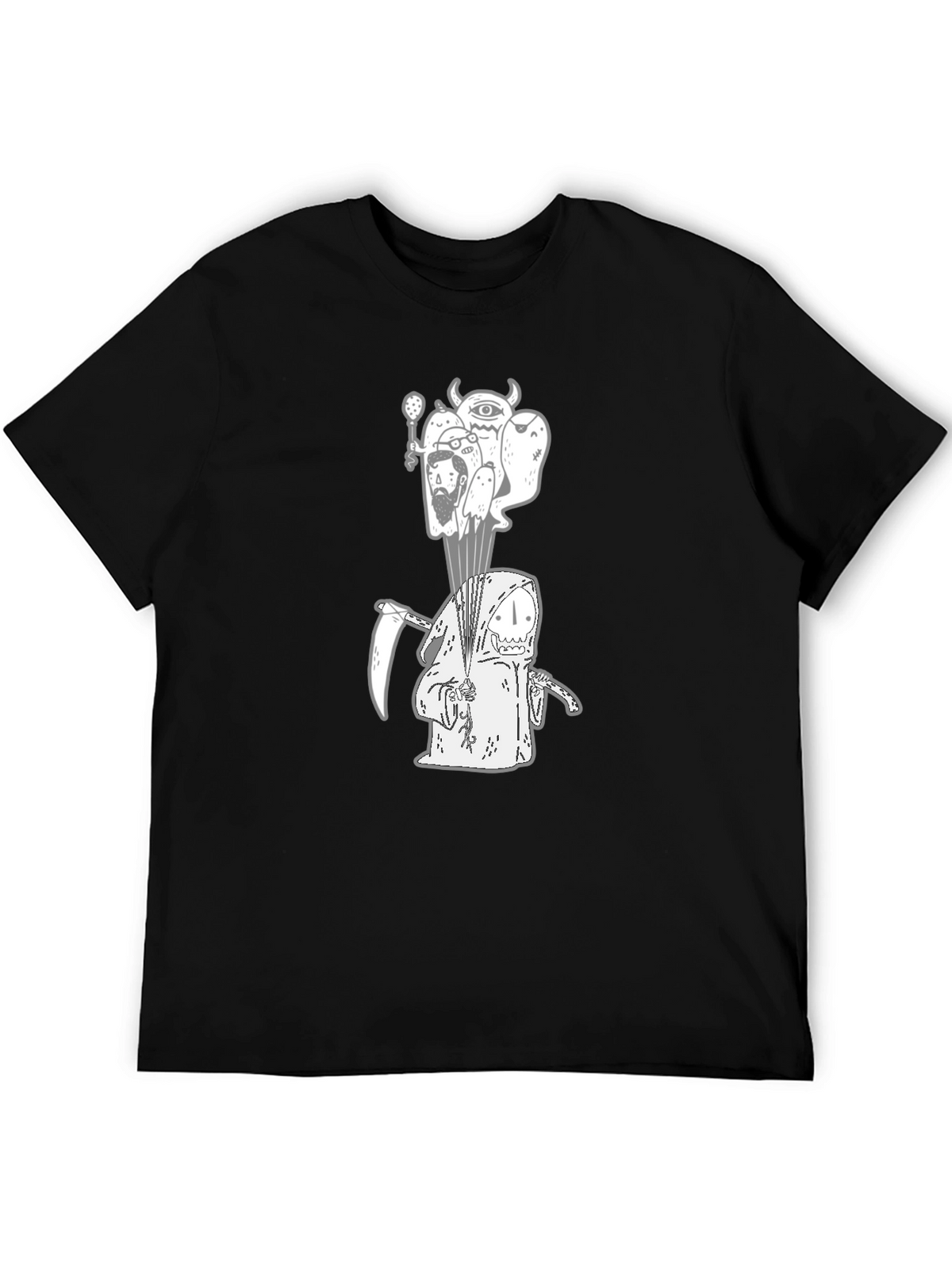 Grim Reaper Graphic Tee - Black Cotton T-Shirt