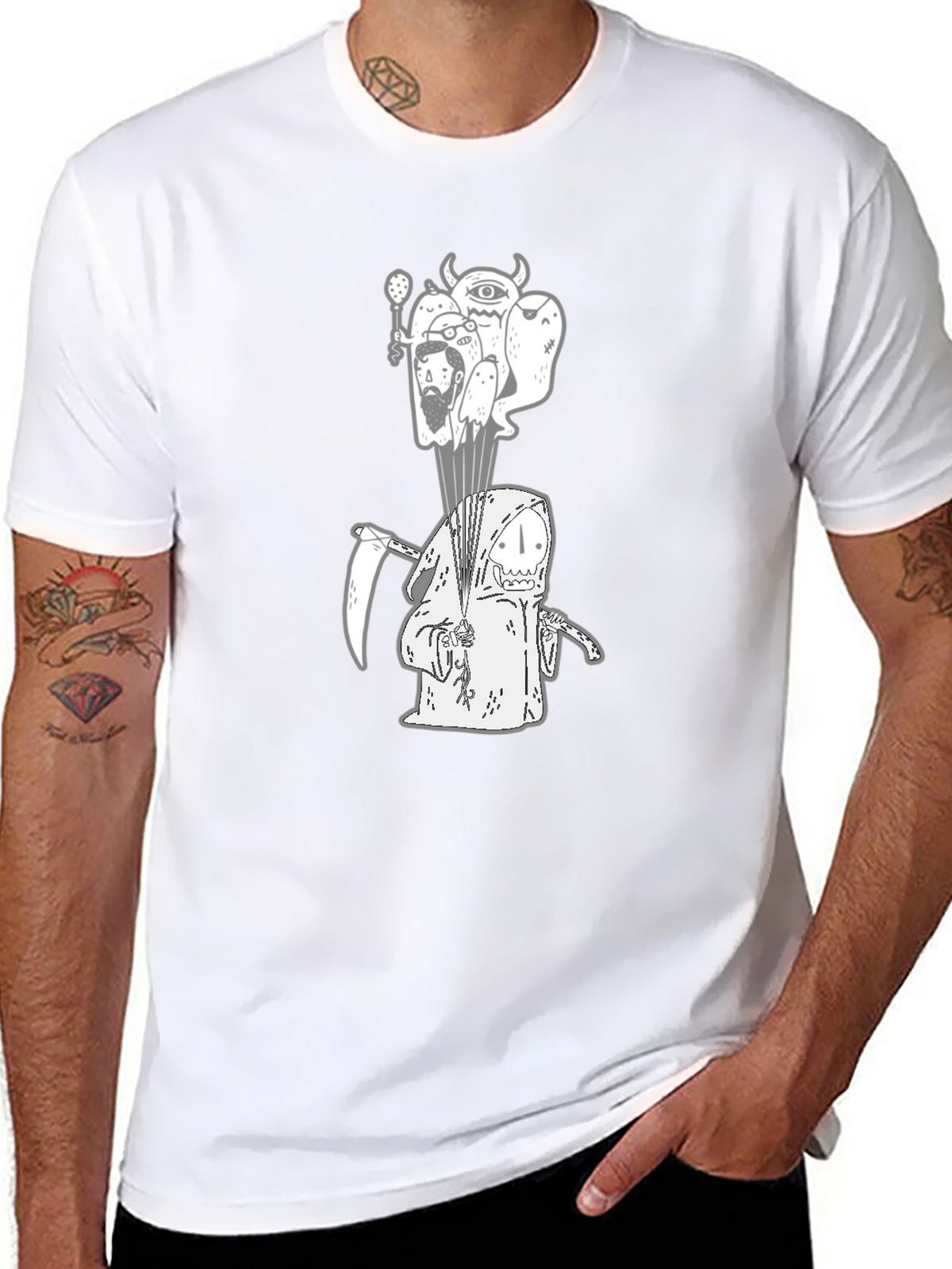 Grim Reaper Graphic Tee - Black Cotton T-Shirt