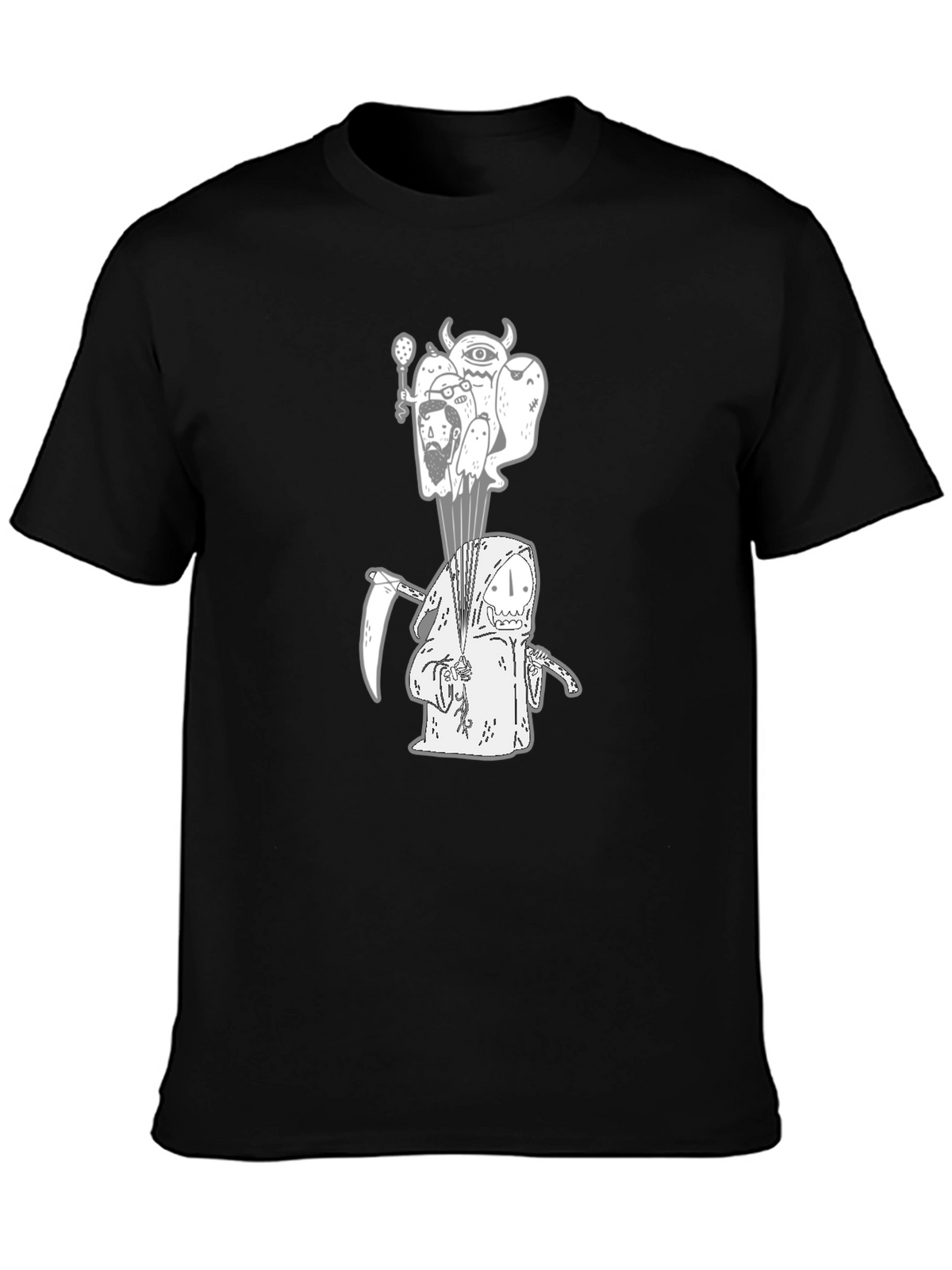 Grim Reaper Graphic Tee - Black Cotton T-Shirt