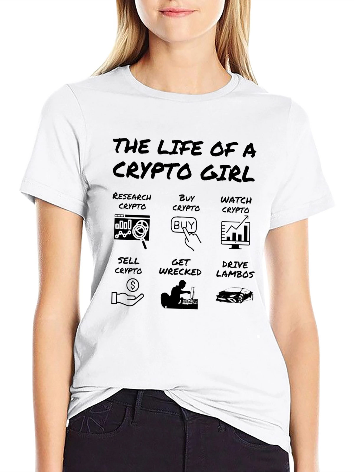 Crypto Girl T-Shirt - Funny Cryptocurrency Trading Tee