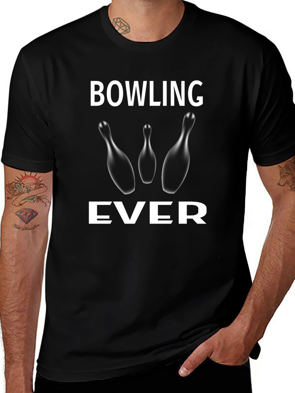 Bowling Ever Graphic Tee - Black Cotton T-Shirt