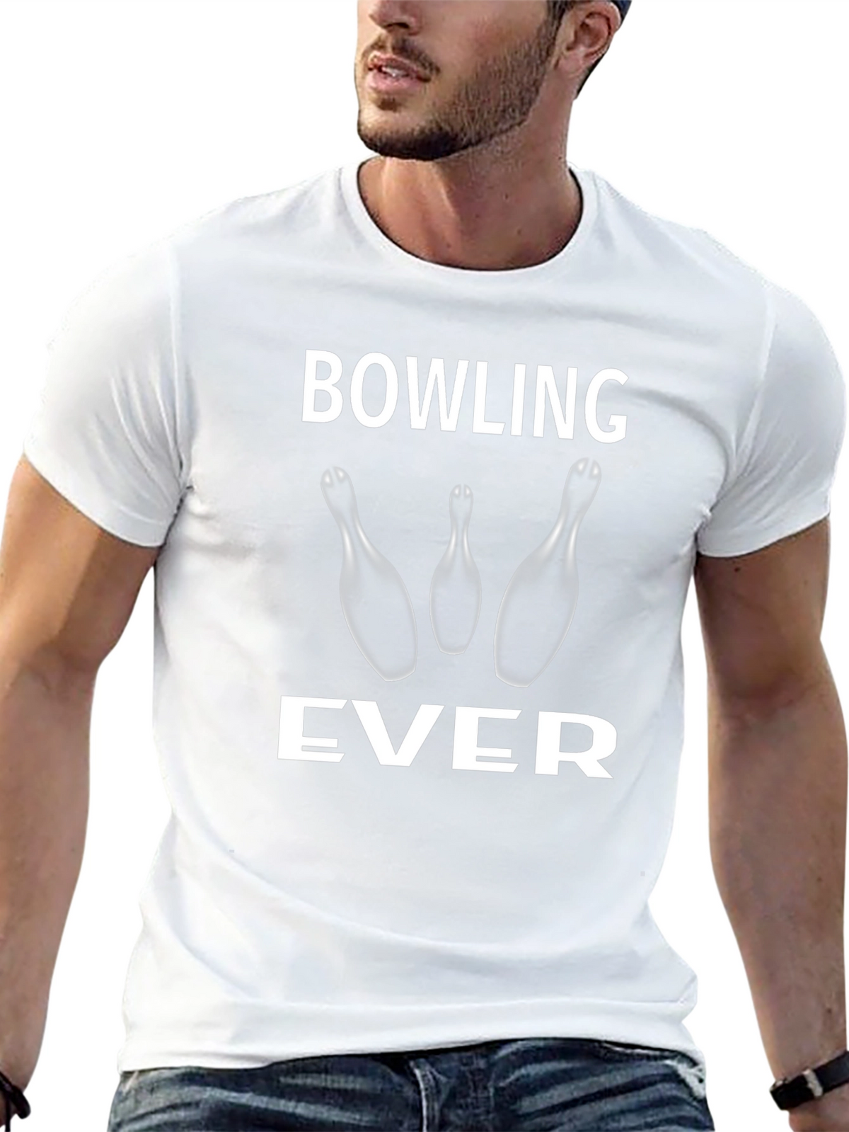 Bowling Ever Graphic Tee - Black Cotton T-Shirt