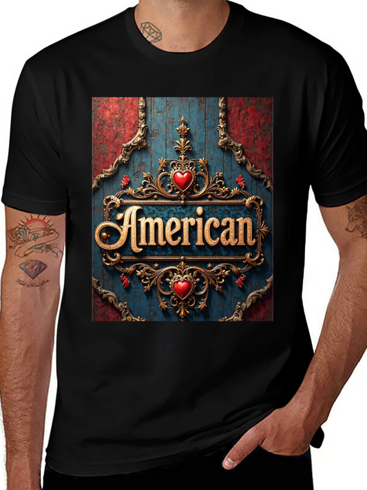 American Pride T-Shirt: Ornate Heart Design